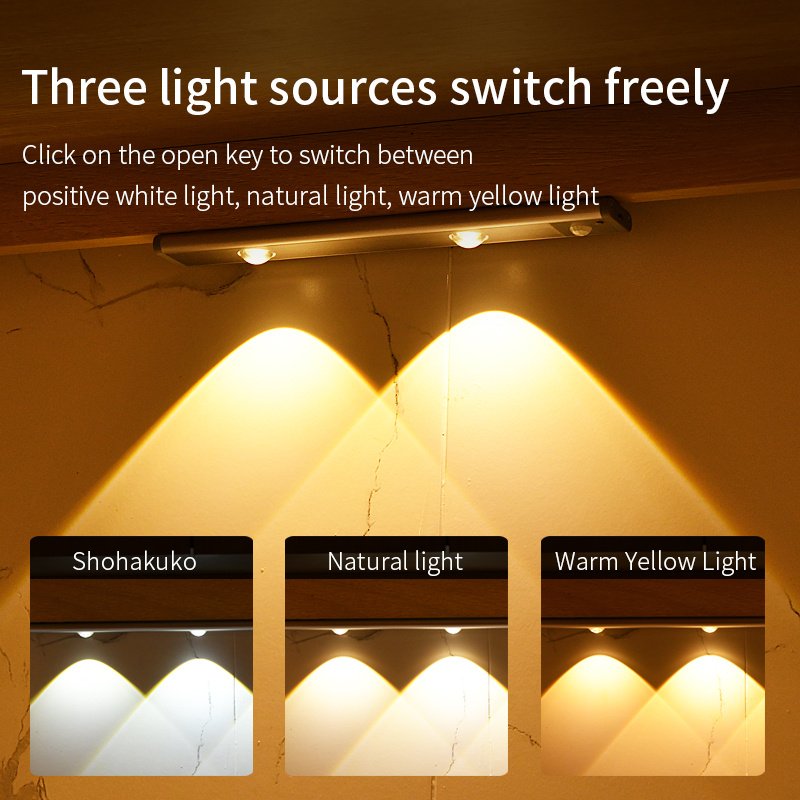 Motion Sensor Lamp Under The Cabinet Dimmable Cabinet Lamp Rechargeable Magnetic Suction Installation Kitchen Night Light Wardrobe Lamp - Image 5